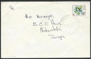 FIJI TO TONGA 1972 5c rate cover, LOMA LOMA cds............................25764