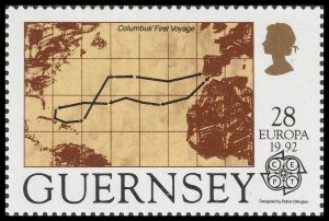 Guernsey 558 Christopher Columbus First Voyage 28p single MNH 1992