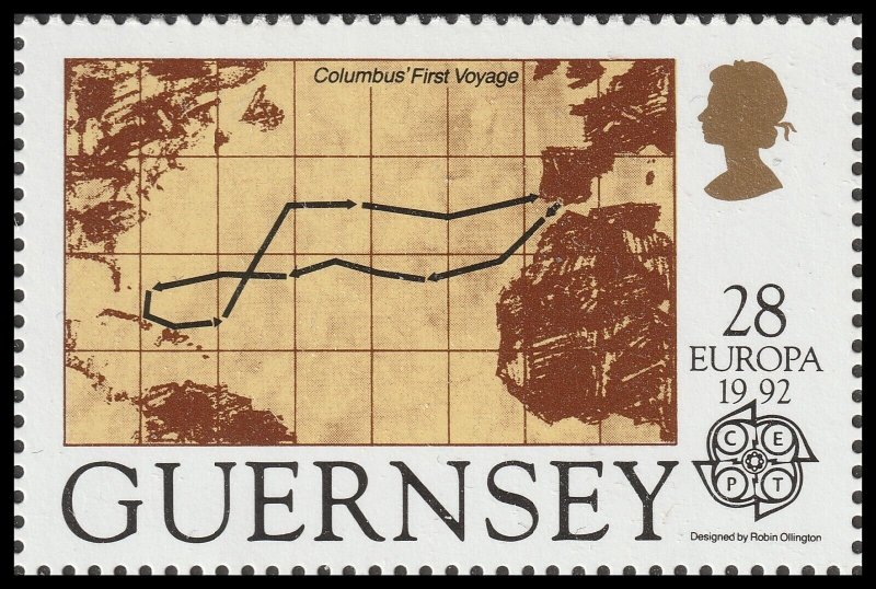 Guernsey 558 Christopher Columbus First Voyage 28p single MNH 1992