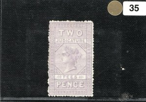 GB QV Revenue Stamp 2d Lilac JUDICATURE FEES (1876) Superb Mint VLMM GWHITE35 