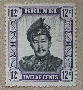 Brunei 1952 12c Sultan, used. Scott 90,  CV $0.25.   SG 107