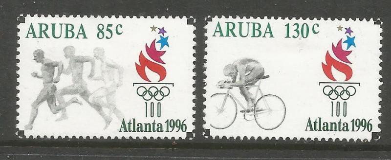 ARUBA  137-138  MINT HINGED, 1996 SUMMER OLYMPIC GAMES, ATLANTA