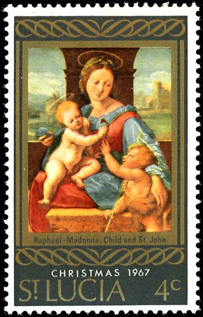 ST. LUCIA Scott 227-228 F-VF/MNH - Christmas 1967-Raphael Painting