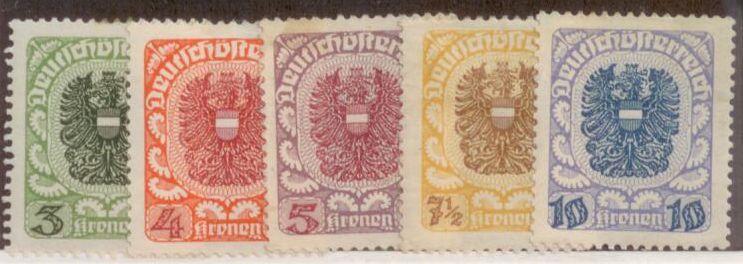 Austria 1920 SC# 243-7 MNH-OG L455