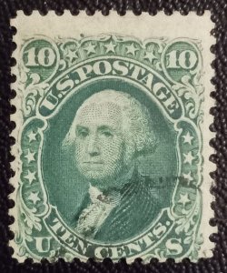United States #68 Used F-VF 10c Washington (1861):