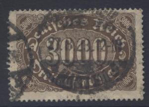 GERMANY-Scott 206- Definitive 3000m -1922- Used - Single 3000m Stamps