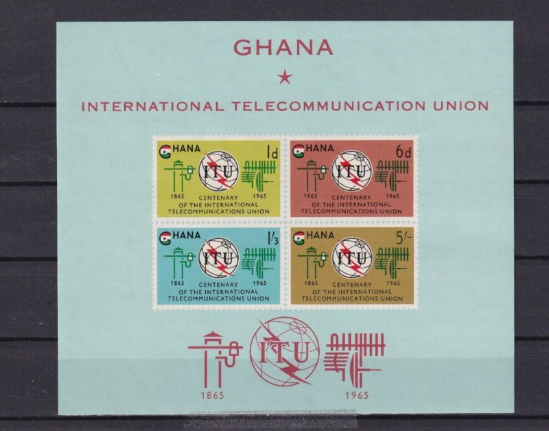 SA11g Ghana 1965 The 100th Anniversary of I.T.U. mint minisheet imperf