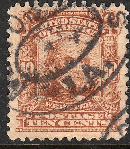 U.S. 307, 10cts WEBSTER, USED,  F. (40)