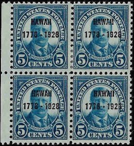 648 Mint,OG,HR/NH... Block of 4... SCV $65.00... Bottom pair are NH