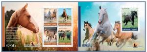 UGANDA 2014 2 SHEETS ugn14201ab HORSES CHEVAUX