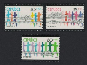 Aruba 'Solidarity' People and Rope 3v 1986 MNH SG#25-27