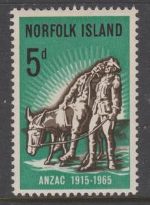 Norfolk Island 1965 ANZAC Issue Sc#69 MVLH