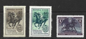 RUSSIA - 1956 INTERNATIONAL HORSE RACES - SCOTT 1789 TO 1791 - MH