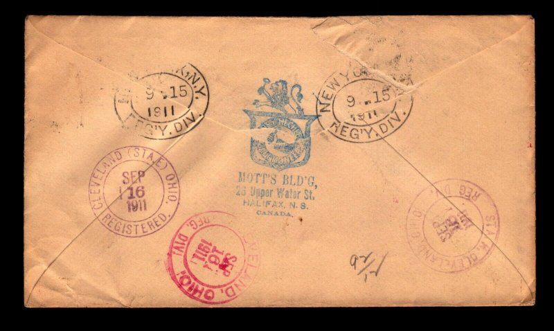 1905 Halifax Cover to Cleveland / Registered - L27822