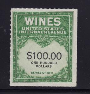 RE164 VF Wines revenue stamp unused with nice color cv $ 375 ! see pic ! 