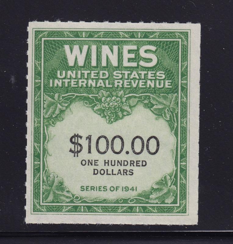RE164 VF Wines revenue stamp unused with nice color cv $ 375 ! see pic !
