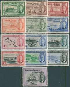 Turks and Caicos Islands 1950 SG221-233 KGVI Coastal Scenes set MNH