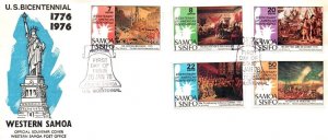 WESTERN SAMOA CELEBRATES AMERICAN BICENTENNIAL 1776-1976 SET OF (5) ON FDC