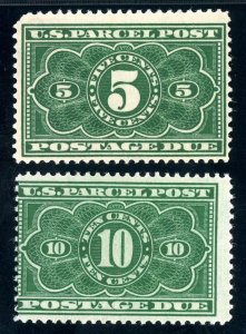 USAstamps Unused FVF US 1913 Parcel Post Due Scott JQ3 OG MNH, JQ4 MHR SCV $134