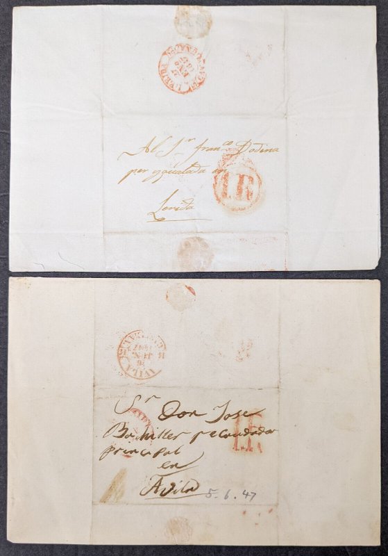 Group of 10 Spain stampless folded letters [Y.143]