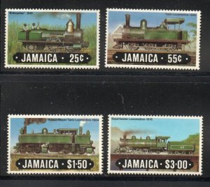 Jamaica Sc 583-586 1984  Railway Steam Engines stamp set mint NH