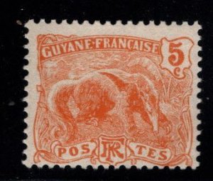 French Guiana Scott 55 Great Anteater stamp  MH* stamp expect similar centering