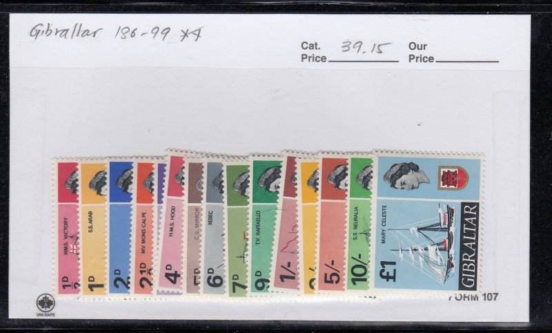 Gibraltar 186-99 Ships mnh