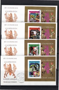 Central African Republic 1980 Sc 421-4, C234-5 IMPERFORATE S/S FDCs