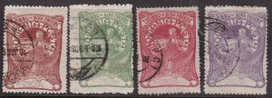 ROMANIA ^^^^1906 # B1-B4 used SEMIS  POSTALS set CLASSICS   $$@ lar2411roma