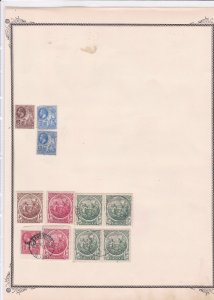 barbados  mounted mint and used stamps on old album page ref r9013