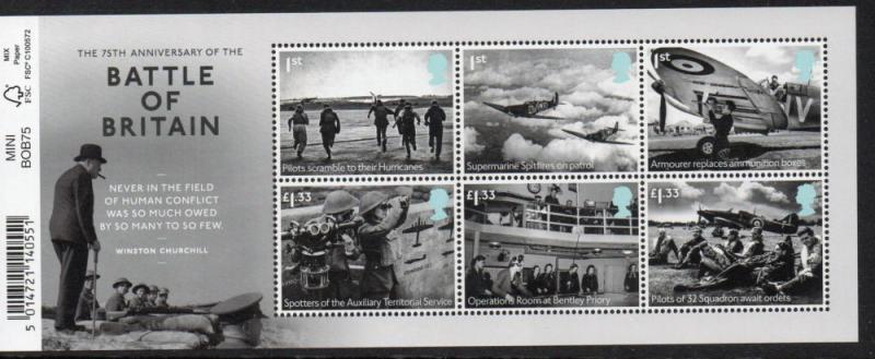 Great Britain Sc 3416 2015 75th Anniv Battle of Britain stamp sheet mint NH