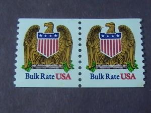 U.S.# 2602-MNH---COIL PAIR---BULK RATE---EAGLE & SHIELD-1991-93