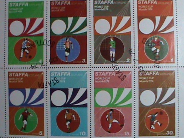 ​SCOTLAND-STAFFA STAMP-1974-WORLD CUP SOCCER-MUNICH'74-CTO FULL-SHEET VF