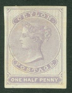 SG 17 Ceylon 1857-64. ½d dull mauve. A fine fresh mounted mint example. 4 fine..