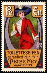 Vintage Germany Poster Stamp Peter Ney Toilet Soaps Guaranteed Pure And Fine