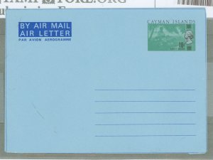 Cayman Islands  1975 Postal Stationery, 10c black & green on blue