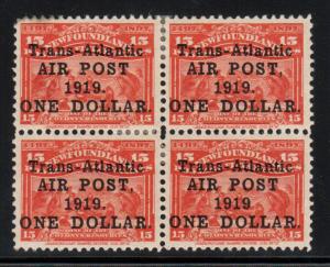 Newfoundland #C2 #C2a #C2b Very Fine Mint Original Gum Hinged Block