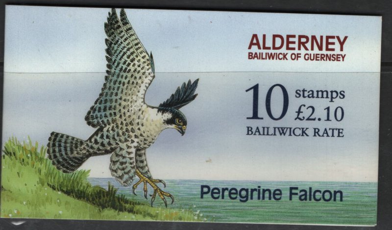 ALDERNEY 142  MNH  PEREGRINE FALCON,  COMPLETE BOOKLET,  2000