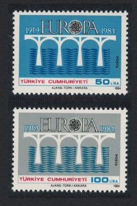 Turkey Europa 25th Anniversary of CEPT 2v 1984 MNH SG#2854-2855 MI#2667-2668