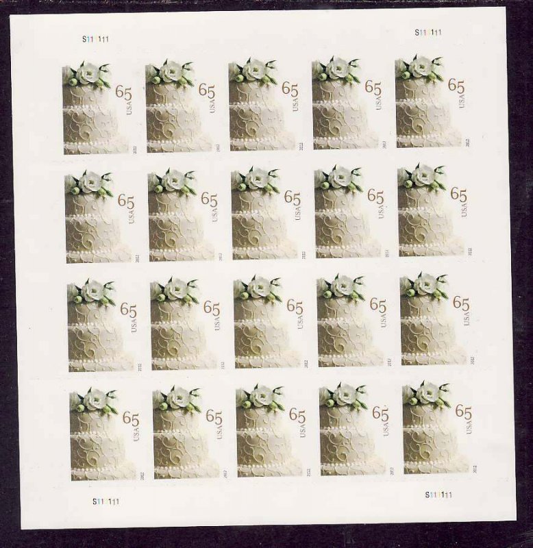 USA-Sc#4602- id12-unused NH sheet-Wedding Cake-2012-