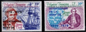 French Polynesia Scott C166-167 MNH** Captain Cook's Death Bicentennial set