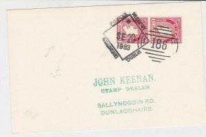 ireland dublin 1963 postal history special cancel stamps card ref 20342