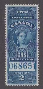 Canada Revenue FG27 Used Gas Inspection Stamp