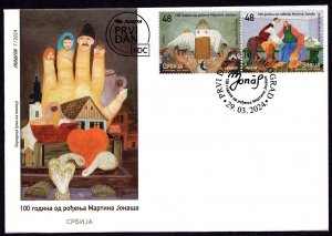 2166 - Serbia 2024 - Martin Jonas - Naive painter of Slovak origin - FDC