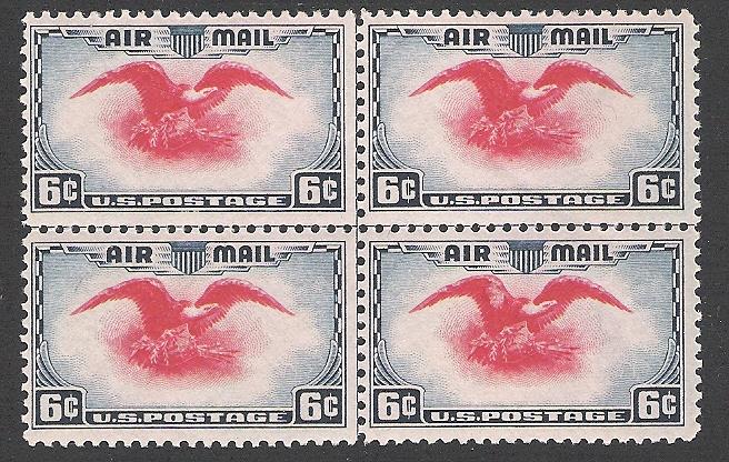 US Cat # C23 Block of 4, Eagle & Shield, MNH