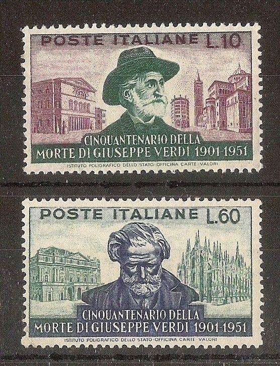 Italy 1951 Verdi 10L & 60L SG803 & SG805 MNH Cat£87