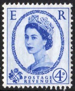 Great Britain #298 4d Queen Elizabeth II: Predecimal Wilding Single (1953) MNH