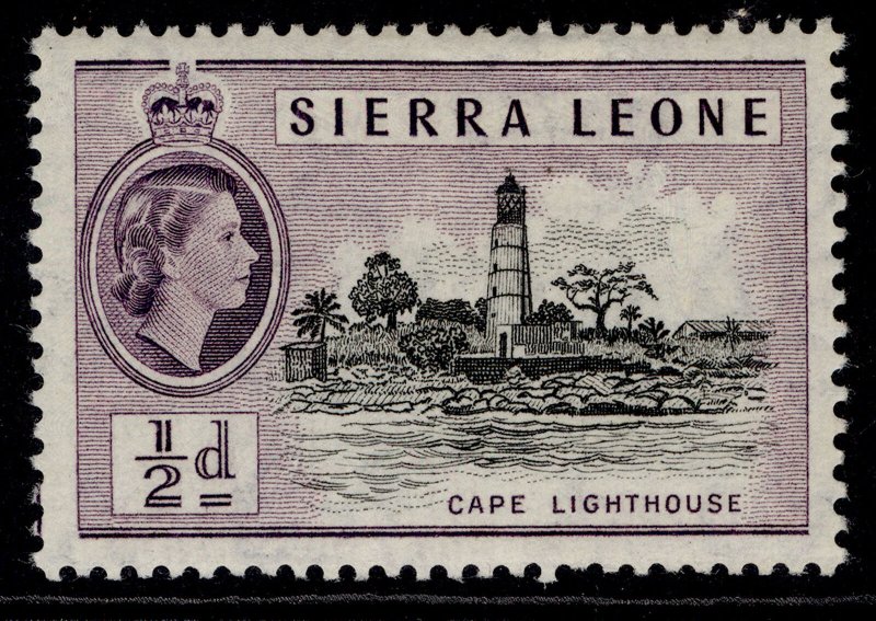 SIERRA LEONE QEII SG210, ½d black & deep lilac, M MINT. 