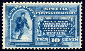 US E1 10c 1885 Special Delivery PSAG cert F-VF unused OG hinged