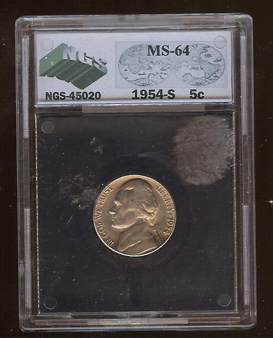 1954S UNC Jefferson Nickel...Lot# 888-002